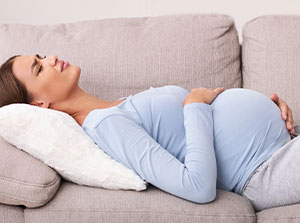 Pregnant woman suffering from pregnancy pain